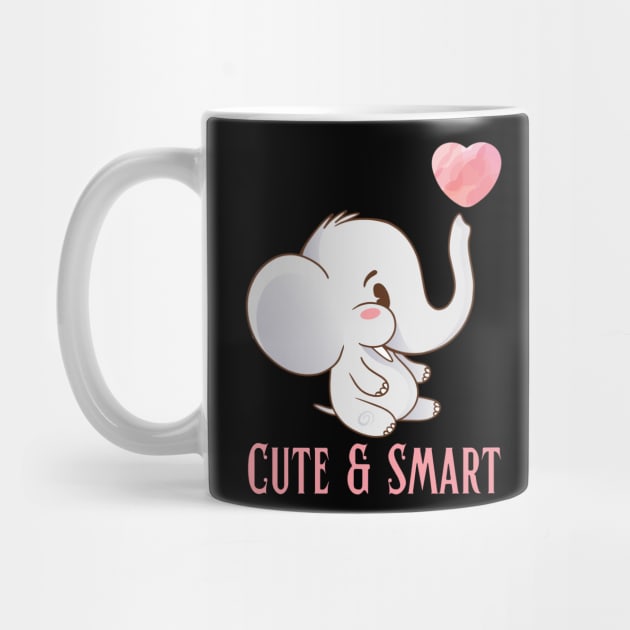 Cute and Smart Cookie Sweet little elephant heart cute bright kids and animals by BoogieCreates